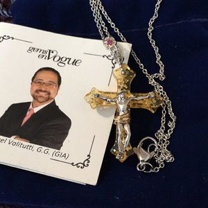 NWT Gems En Vogue 24K  Yellow Gold Embrace / 925 Natural Gemstone Necklace